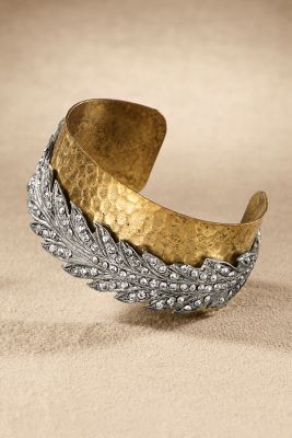 Vintage Feather Cuff - ANTIQUE GOLD