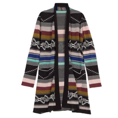 Women's Tralalah Long Sweater - Black Patterned