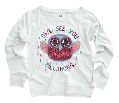 Girls' Owl See You Long Sleeve Tee - White
