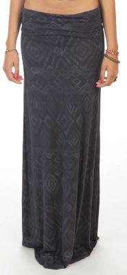 Women's Dreamscraper Maxi Skirt - Black Patterned