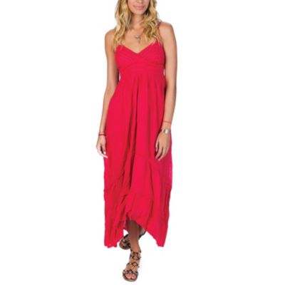 Women's Railroad Run Maxi Dress - Red