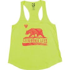 Women's Flower Bear Tank - Fluorescent Green
