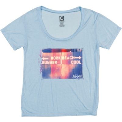 Women's Bummer Short Sleeve Boyfriend Tee - Light Blue / Powder Blue
