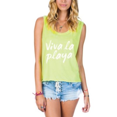 Women's Playa Lover Tank - Fluorescent Green