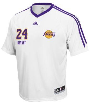 LA Lakers Kobe Bryant On-Court Short Sleeve Shooting Shirt – White