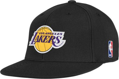 Men's Lakers Flat Brim Flex Cap - Black