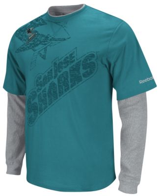 Men's Sharks Scrimmage Splitter L/S Tee - Turquoise / Aqua