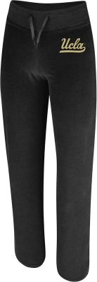 Women's UCLA Primary Logo Velour Pant - Black