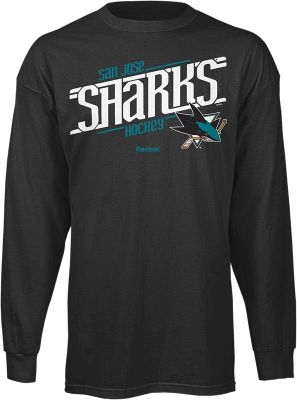 Men's Sharks Long Sleeve Tee - Black
