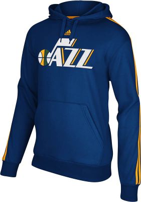 Men's Jazz 3-Stripe Fleece Hoody - Navy / Dark Blue