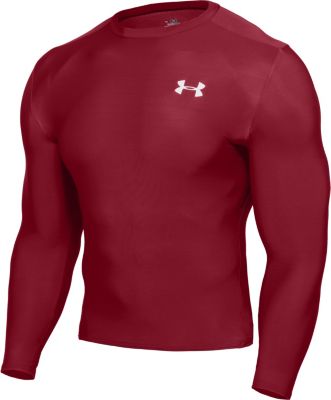 Men's Heatgear L/S Tee - Maroon / Dark Red