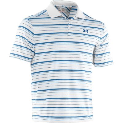 Men's Performance Stripe Polo - White