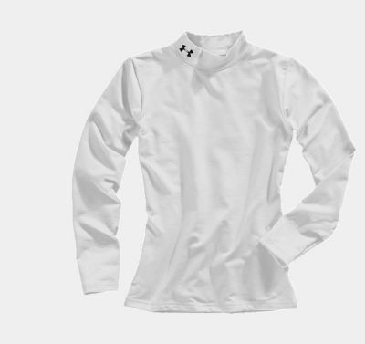 Youth Coldgear Fitted Mock - White