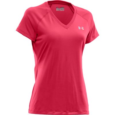 Women's UA Tech Short Sleeve V-neck Tee - Red