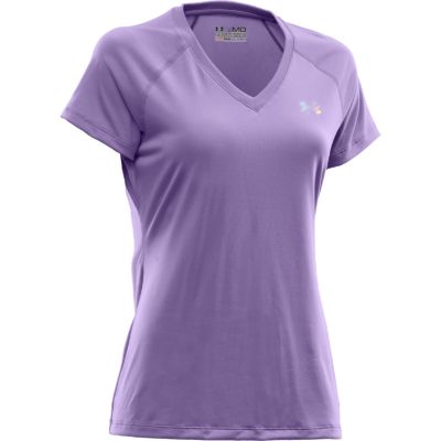 Women's UA Tech Short Sleeve V-neck Tee - Purple