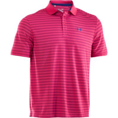 Men's UA Draw Stripe Pique Polo 3 - Dark Pink