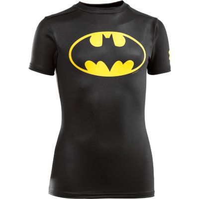 Boys' Alter Ego Baselayer Short Sleeve Batman Shirt - Black