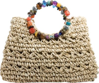 Women's Straw Bead Bag
