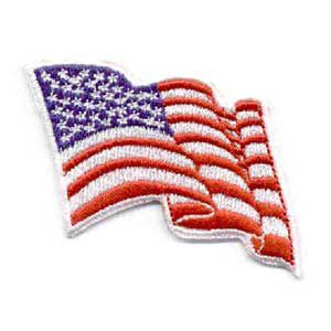 American Flag Wavy Design Iron-On Patch