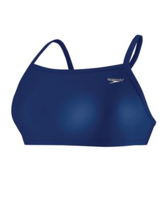 Women's Solid Flyback Swim Top - Navy / Dark Blue