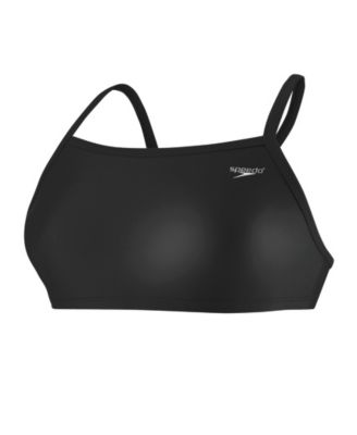 Women's Solid Flyback Swim Top - Black