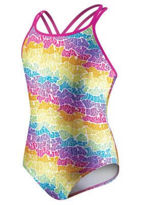 Girls' Grove Double X-Back One-Piece Swimsuit - Print