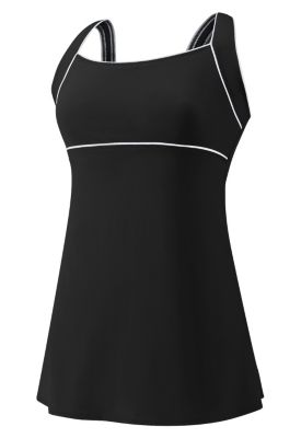 Women's Piped Sheath Dress 1Pc - Black