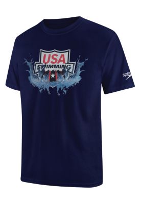 Men's Swimming Crest Tee - Navy - Navy / Dark Blue