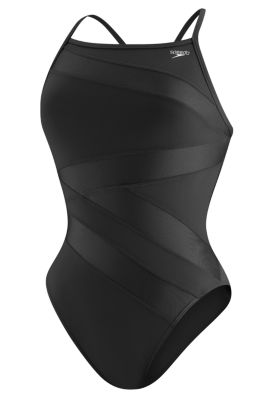 Women's Matte Shines Splash Back 1 Piece - Black