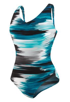 Women's Brushed Stripe Comfort Strap 1 Piece - Turquoise / Aqua