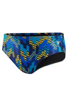 Men's Puzzle Me This Brief - Blue Patterned