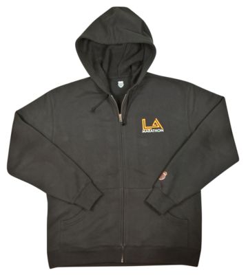 Men's LA Marathon Run Zip Hoody - Black