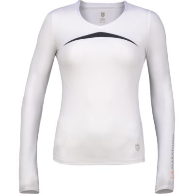 Women's LA Marathon Mesh LS Top - White