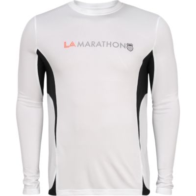 Men's LA Marathon Training L/S Crew - White