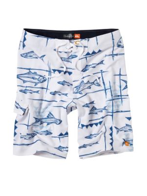 Men's Keep It Reel Boadrshort - White Patterned