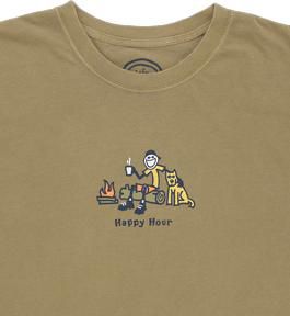 Men's Crusher Tee: Happy Hour - Brown