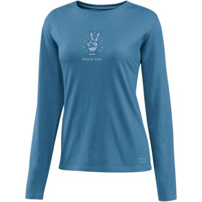 Women's Peace out Glove Long Sleeve Tee - Blue