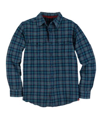 Men's L/S Pinol Herringbone Flannel Shirt - Dark Blue
