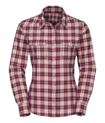 Women's L/S High Country Woven Sweater - Red Patterned