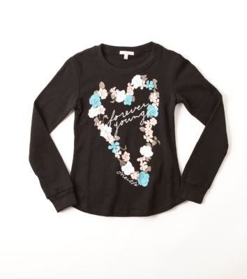Girl's Forever Young Thermal - Black