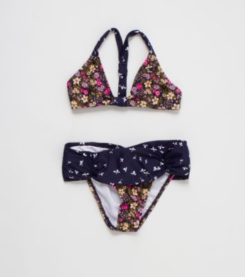 Girl's Penny Bandeau Swimsuit - Navy / Dark Blue