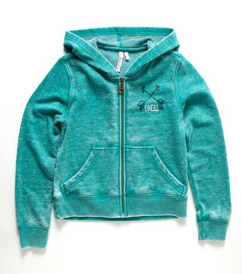 Girls' Greece Brnout Flc Zip Hoody - Green