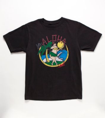 Boys' Cutie Lets Aloha Short Sleeve Tee - Black