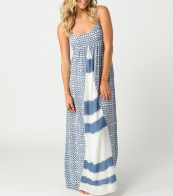 Women's Lagoon Maxi Dress - Blue Patterned