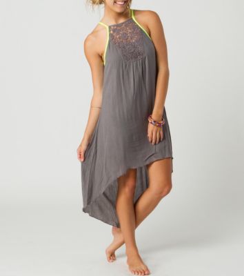 Women's French Kiss High Low Dress - Charcoal