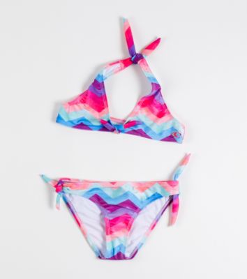 Girls' Painted Chevron Halter 2 Piece Swimsuit - Pattern