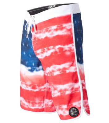 Men's Freedom Boardshort - Red Patterned