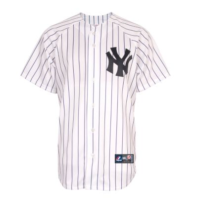 Men's New York Yankees White And Navy Pinstripe Home Jersey