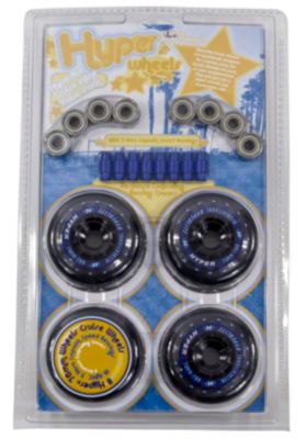 Hyperlite 76mm Inline Skate Wheels - Clear - 4pk w/ Bearings