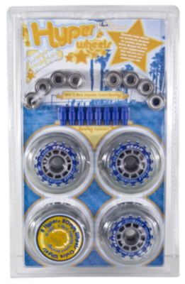 Hyperlite 80mm Inline Skate Wheels - Clear - 4pk w/ Bearings